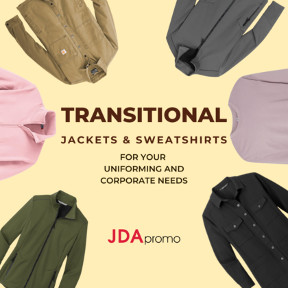 Transitional Jackets and sweatshirts for your uniforming and corporate needs.