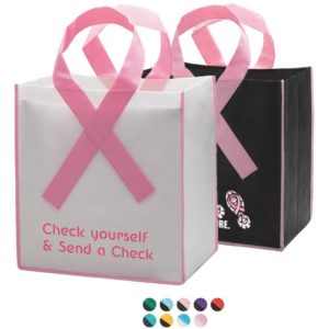 pink ribbon grocery tote