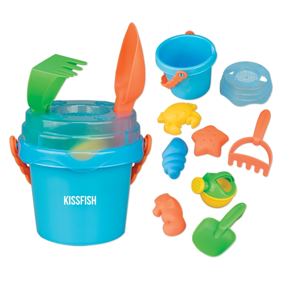 Mini sand pail with toys & lid 