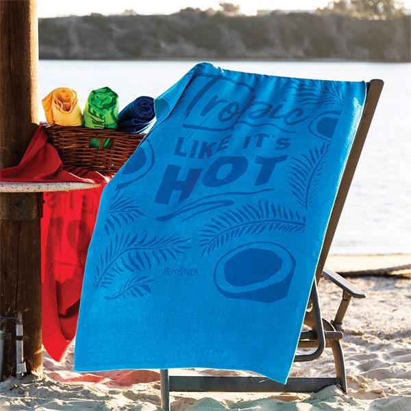 Velour tone-on-tone beach towel 