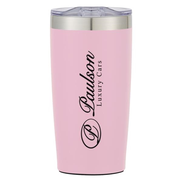 Pink insulated tumbler for breast cancer awareness 