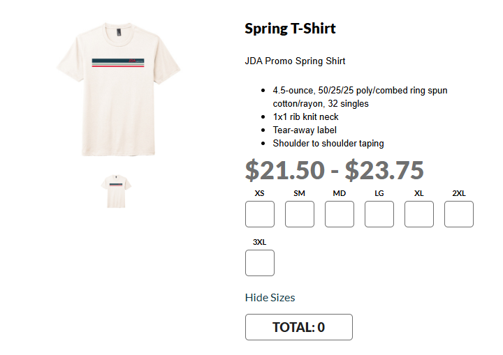 Collecting sizes using the pop-up stores 